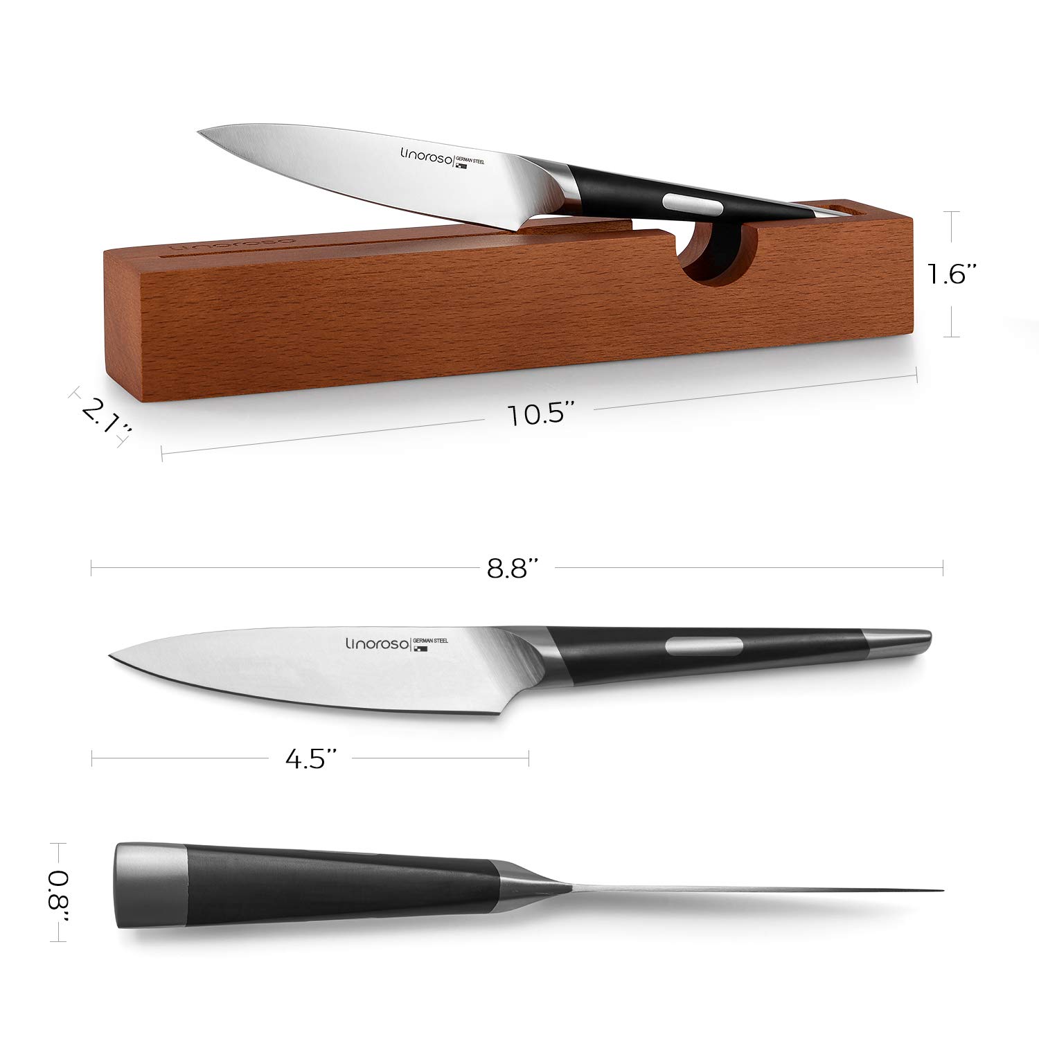 linoroso Paring Knife Fruit Knife Ultra Sharp Small Kitchen Knife 4.5