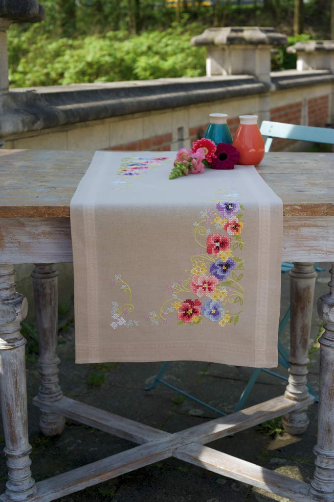 Vervaco Table Runner Kit: Violets, NA, 40 x 100cm