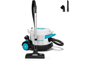 SIMPLICITYVACUUMS Simplicity Vacuums Brio Dry Canister Vacuum, Indoor Heavy Duty Vacuum Cleaner with Stainless Steel, Portable Floor Vacuum for Hardwood and Tile, Rugs and More