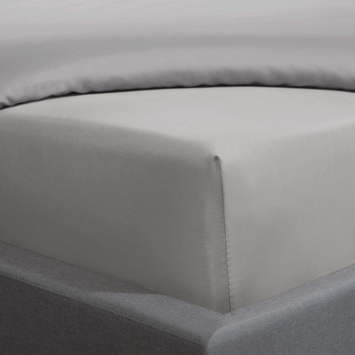 "Sleepdown 100% Cotton Sateen Anti-Allergy Fitted Sheet 16""/40cm Extra Deep 300 Thread Count Luxury Bedsheet Bed Linen