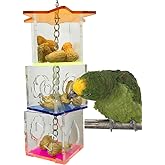 Bird Foraging Toys,Creative Parrot Feeder Box,Hanging Treat Foraging Toy for Anchovies,Parakeets,Cockatiel,Conure,Mynah,Macow
