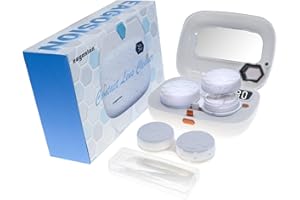 EAGOSION Contact Lens Cleaner Machine Ultrasonic Contact Lens Cleaner Timer Reminder Portable Auto Contact Lens Cleaning Machine Led Display for Daily Care Fit Soft Lens Hard Lens Colored Lens RGP Lens OK Lens