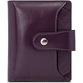 BOSTANTEN Women Leather Wallet RFID Blocking Small Bifold Zipper Pocket Wallet Card Case Purse with ID Window
