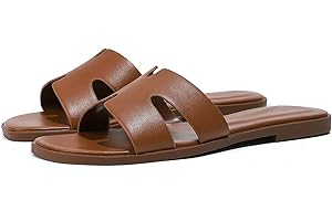 Stratuxx Kaze Open Toe Flat Dress Sandals Womens Slide Sandals Black, White, Tan Sandals for Women