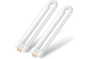 GOOTOP Replacement Bulb for Zap T6 Pro, K15, T9, X3 Bug Zapper Outdoor, 15W, 4-Pin Base, U Shaped Twin Tube Bulb for Outdoor Mosquito Zapper,2 Pack