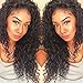 Curly Human Hair Full Lace Wigs 130% Density Brazilian Loose Deep Curly Wig for Black Women Natural Color 12 inch