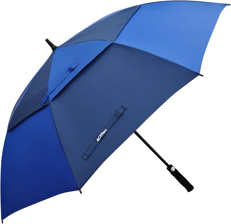 ACEIken Golf Umbrella Windproof 68 Inch Double Canopy Navy Royal Blue