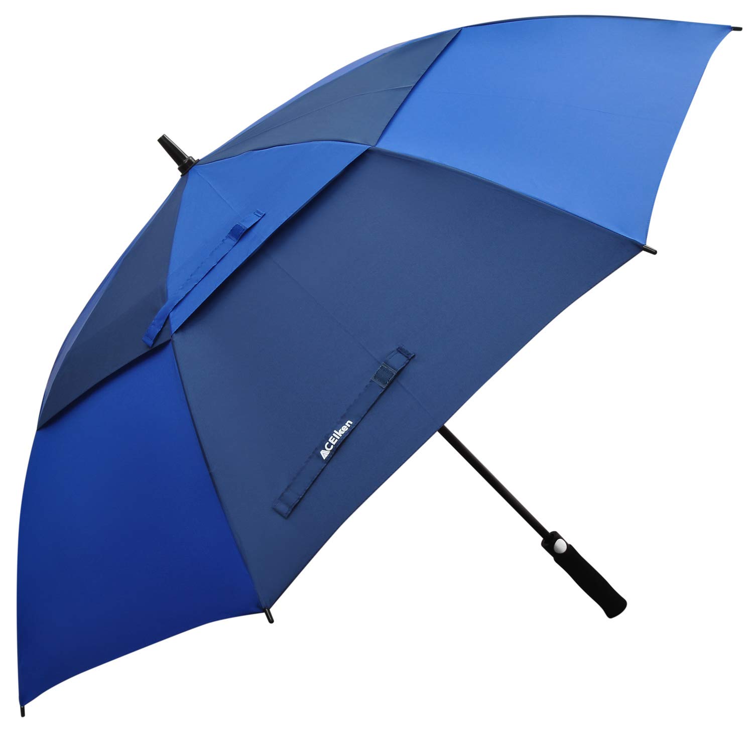 ACEIken Golf Umbrella Windproof Large 62/68 Inch, Double Canopy Vented, Automatic Open, Extra Large Oversized,Sun Protection Ultra Rain & Wind Resistant Stick Umbrellas (Navy/Royal Blue, 62 inch)
