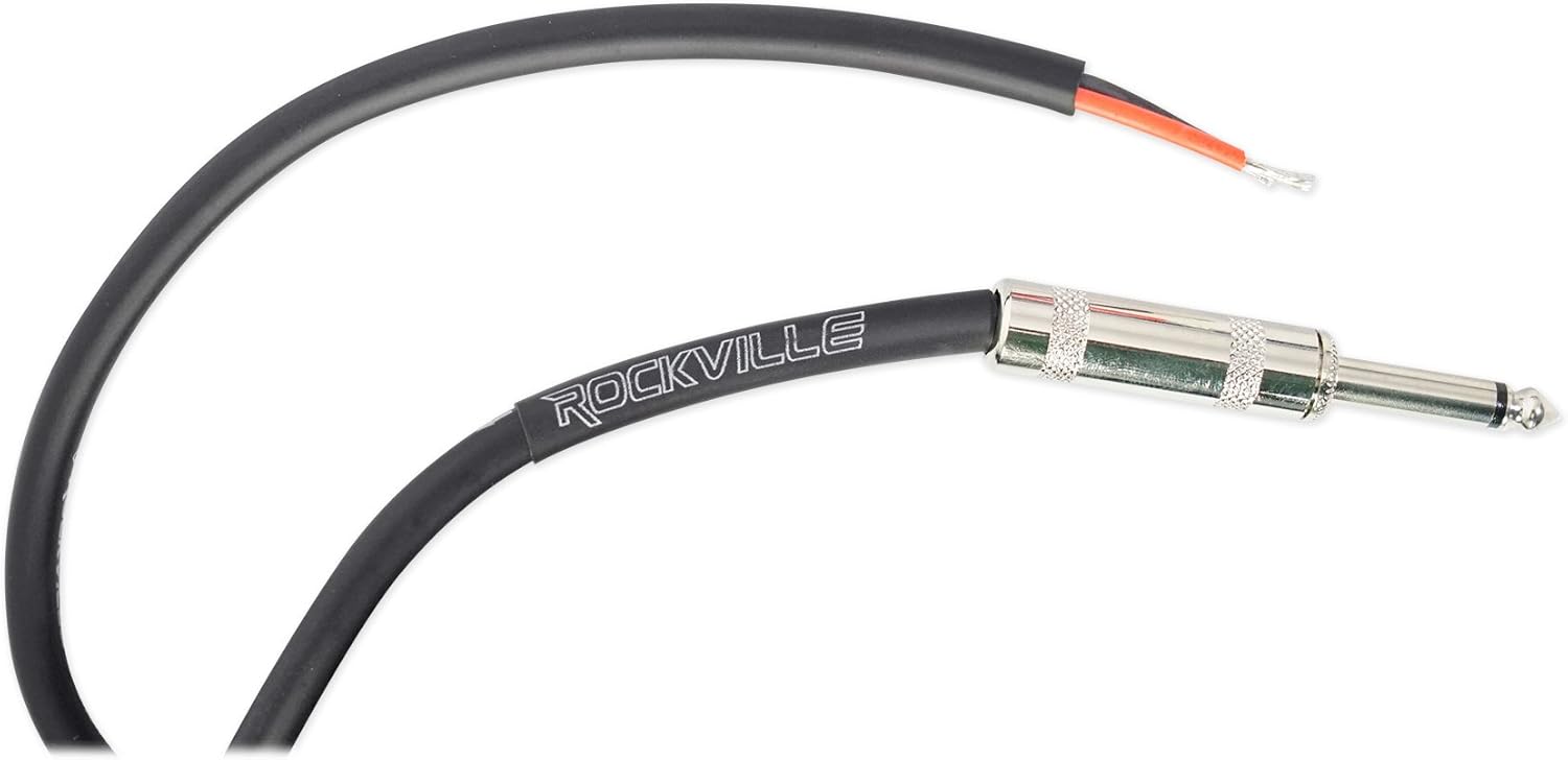 Rockville RTSBW20 20 Foot 1/4" TS to Bare Wire Speaker Cable,16 AWG,100% Copper: Electronics