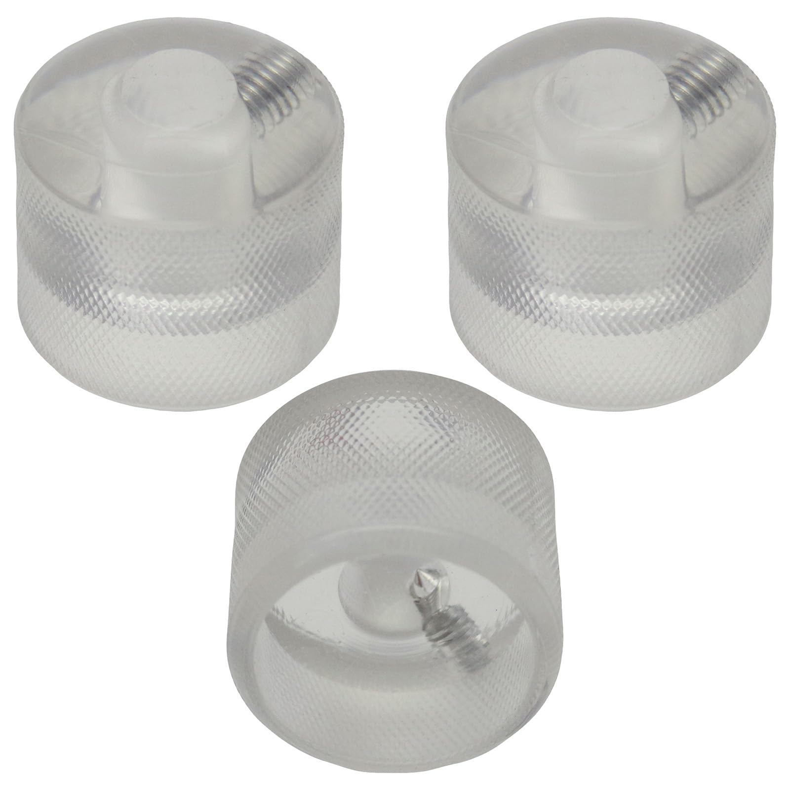 Pack of 3 6mm Round Hole Translucent Colour Domed Top Guitar Tone/Volume Control Knob (Transparent)