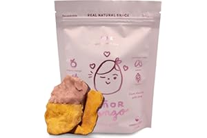 SEÑOR MANGO Senor Mango, Mucho gusto! | PINK | Organic dried mango dipped in Ruby Cacao | Premium Mango Kent | Dry Fruit snacks no sugar added & gluten free | From Mexico | 1 piece of 2.1 oz