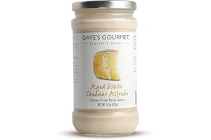 Dave's Gourmet Aged White Cheddar Alfredo Sauce, Ultra Thick Alfredo Sauce with Aged American White Cheddar and Butter, 15 oz