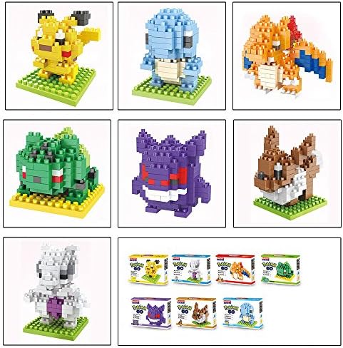 7X Diamond Building Blocks Mini Nano Pokemon Pikachu Figure Kids Toys Monster