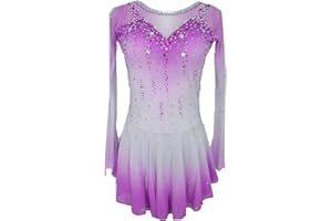LIUHUO Elegant Blue Figure Skating Dress for Girls and Women - Competition Ice Dance Dress - Skating Clothes