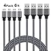 Micro USB Cable, Xcords 4Pack 6FT Micro USB to USB Charger Cable Nylon Braided, Fast Charging Cable for Android/Windows/Tablet/Samsung/Blackberry/Echo Dot/PS4/XBOX/HTC/LG(Carbon Black)