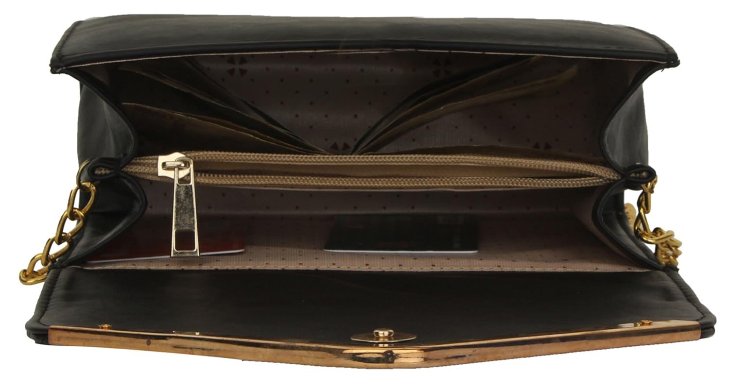 do bhai golden frame women's sling bag (black) (golden-frame-black)