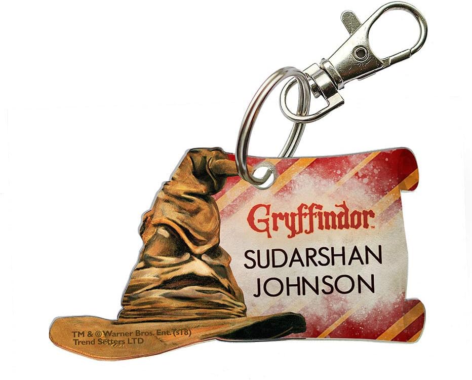 Trend SettersHarry Potter Keychain - PERSONALIZED House Stripes- Fused Image Offically Licensed