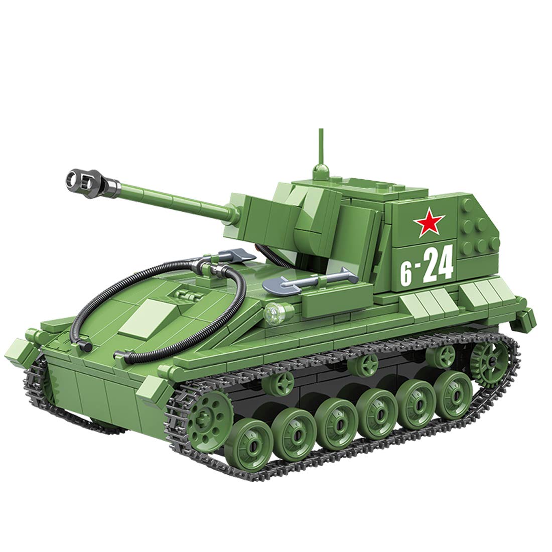 Wolfbush 601Pcs Tank Building Bricks Toy Compatible for Main Building Block Brands, Military Tank Series Building Block Toy - WWII SU-74M Blaster