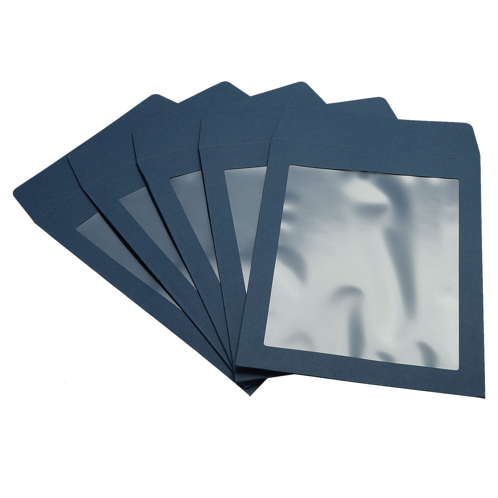 PATIKIL Full Face Window Envelopes 10 Pack A5 Clear Single Sided for Mailing Statement Photos Catalogs, Blue