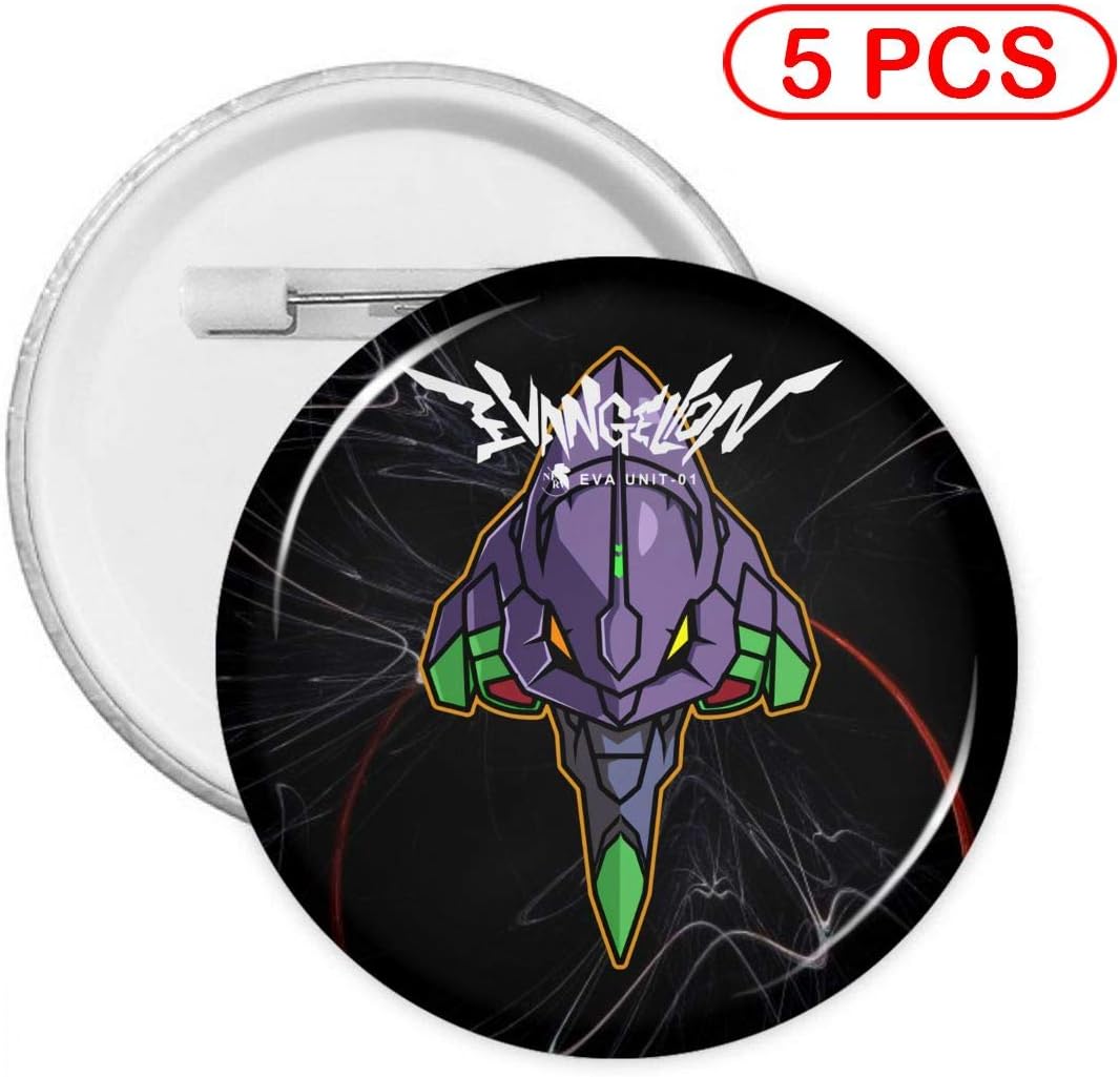 Ssxvjaioervrf Neon Genesis Evangelion Unit-01 Eva Round Badge Brooches Pins Accessories 5 Pcs Small