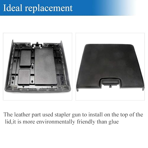 Speedwow Center Console Lid Armrest Cover For Chevy Avalanche Silverado Tahoe Gmc Yukon Xl Sierra 2007 2008 2009 2010 2011 2012 2013 2014 Black