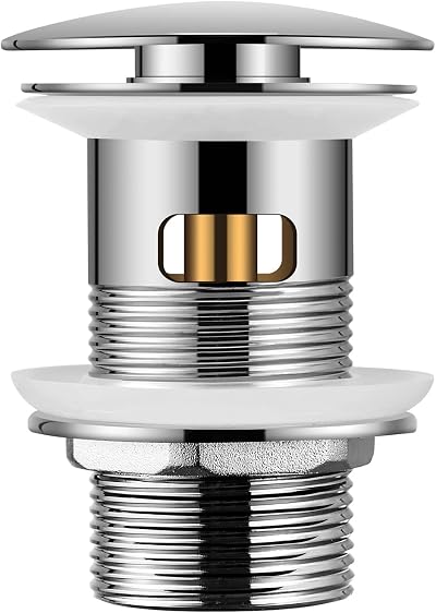Hapilife Pop Up Waste for Bathroom Sink Chrome Click Clack with Overflow