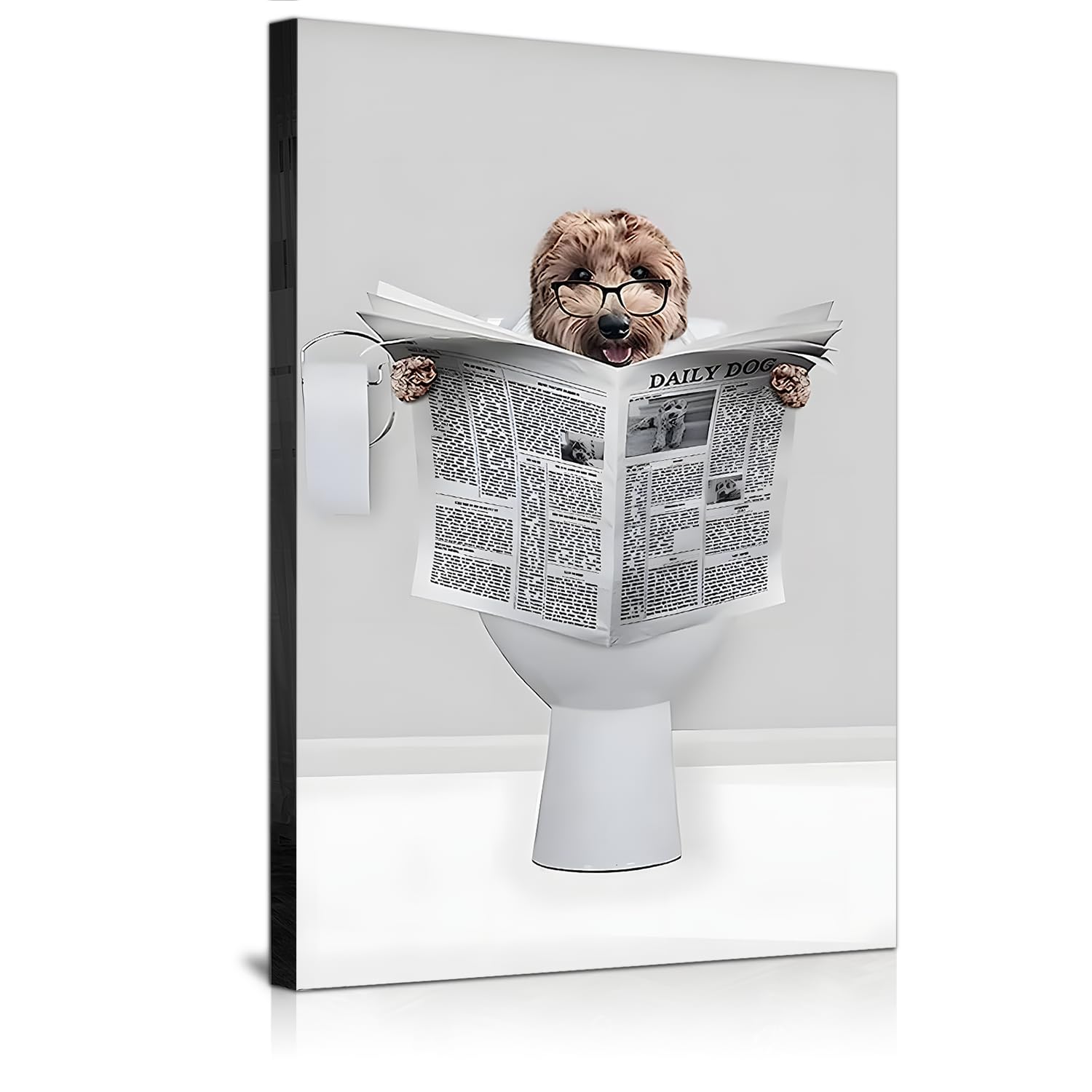 JNAOZI Bathroom Black and White Canvas Painting, Black White Vintage Canvas Pictures, Bathtub Animal Print Canvas Painting Poster, Without Frame (F1, 60 x 90 cm x 1)