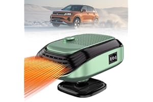 FANSUIT Car Heaters for Vehicle, Portable Car Heater & Cooler, Car Heater Car Heater Lighter Windshield Defogger and Defroster, Safe & Portable with Cigarette Lighter Plug In for All Cars（Green-12V）