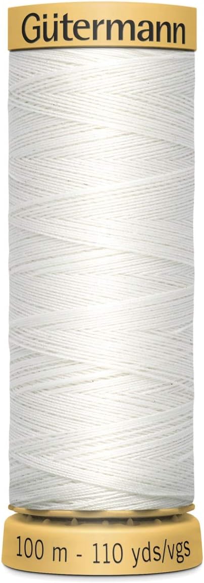 Gutermann 100m Natural Cotton Thread WHT - Sewing & Quilting Supplies