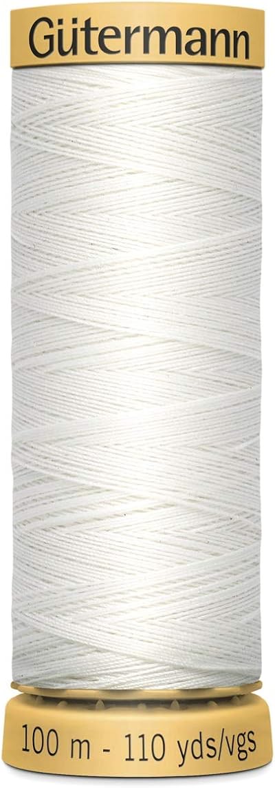Gutermann 100m Natural Cotton Thread WHT - Sewing & Quilting Supplies