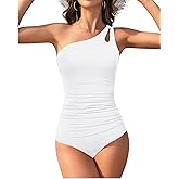 Century Star One Shoulder One Piece Swimsuit Women Teen Girls Tummy Control 2024 Bathing Suits Modest Full Coverage Swimwear