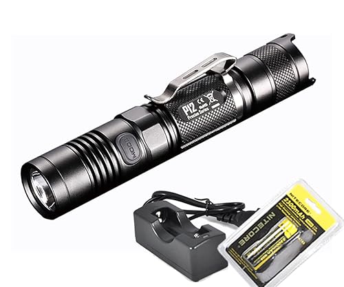 Nitecore Rechargeable Bundle: 2015 Version 1000 Lumens P12 Compact Tactical LED Flashlight