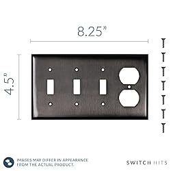 Switch Hits Satin Nickel Black Outlet Wall Plate