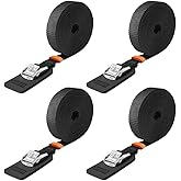 Boncas Sturdy 12-foot-by-1-inch Tie Down Strap Lashing Strap Cargo Tie-Down Strap Padded Cam Lock Buckle 4 Pack