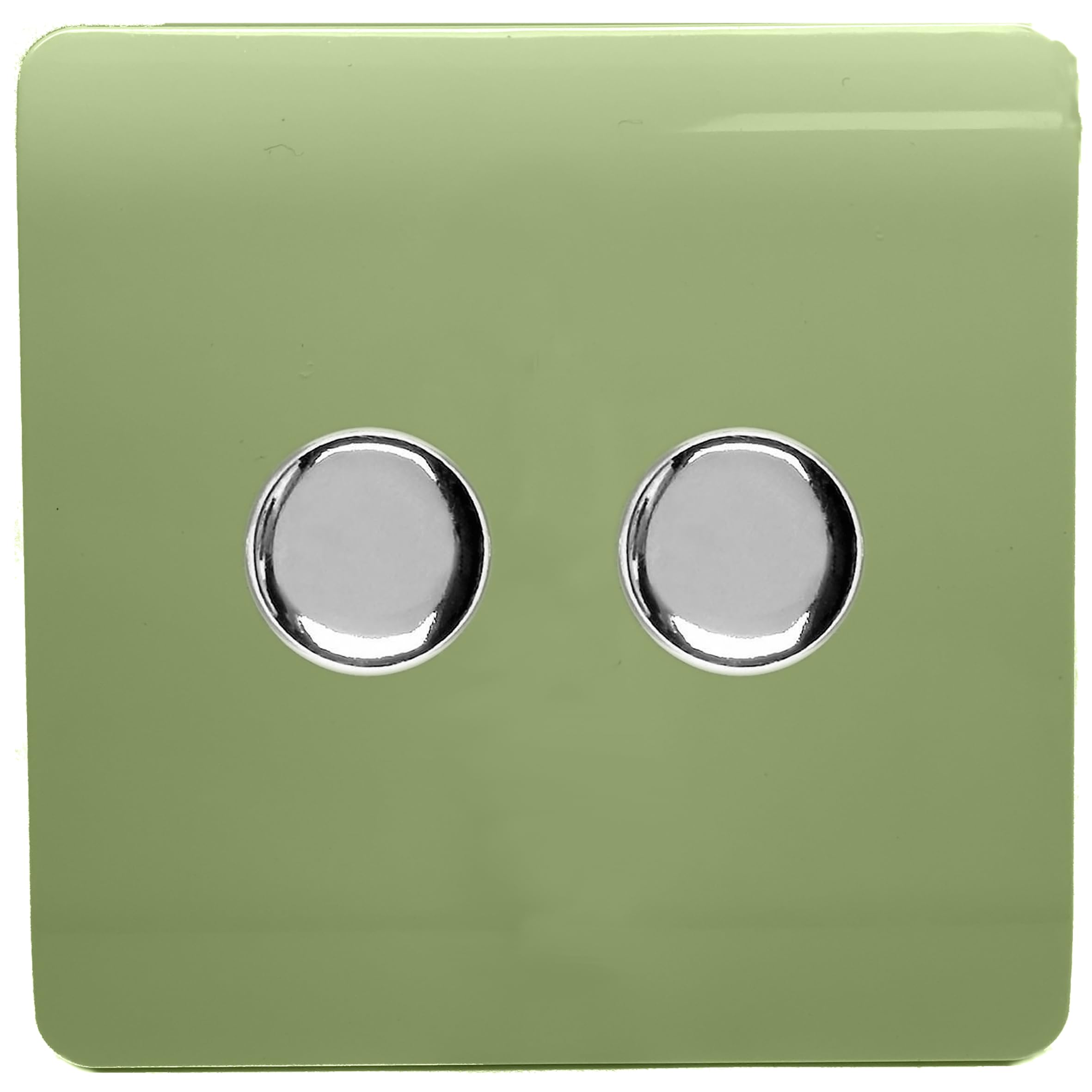 Trendi Artistic Modern Glossy Tactile 2 Gang 2 Way 120w LED Dimmer Switch Light Grey