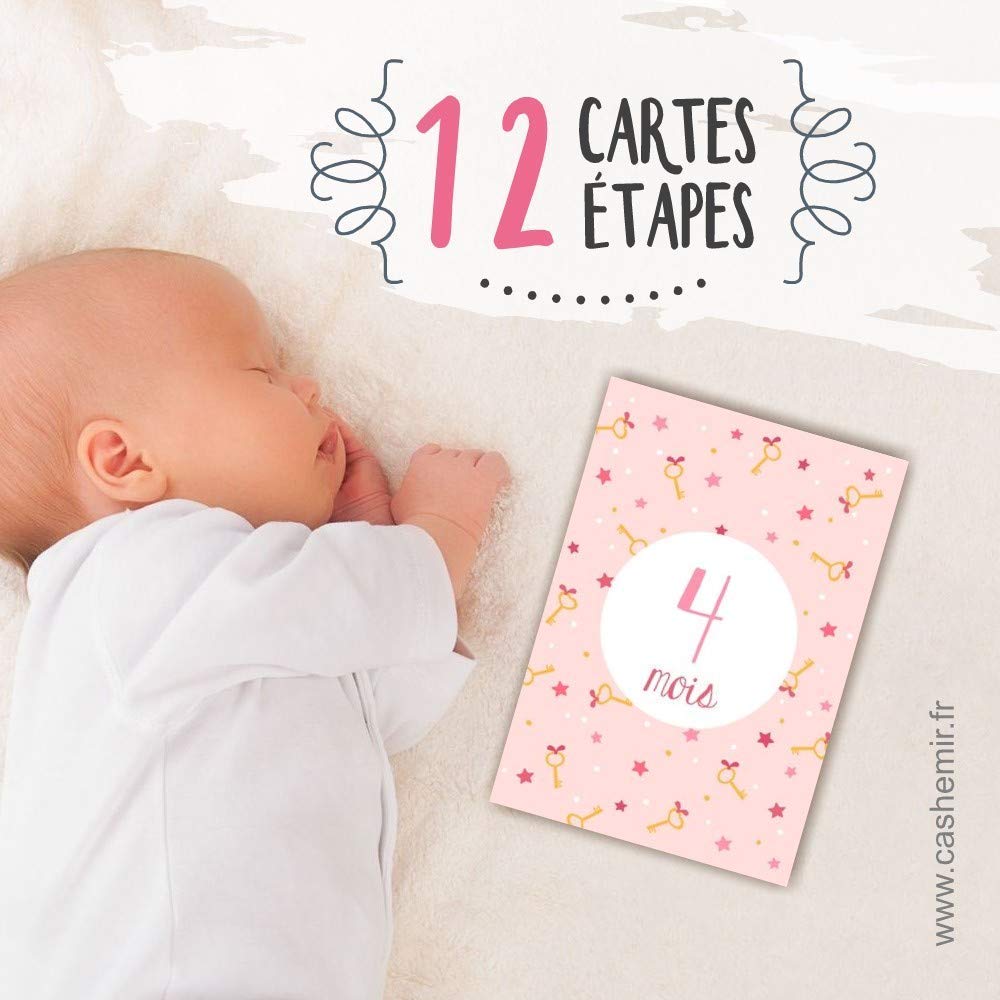 Lot De 12 Cartes En Papier Haut De Gamme Carte Etape Fille 12 Mois De Bebe Cartes A Photographier Mes 12 Premiers Mois Cartes Etapes Bebe Premiere Annee De Bebe Cadeaux Et