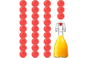 uxcell Silicone Rubber Gaskets Washer, 30 Pcs Leak-Proof Seal Gasket Replacements for Swing Flip Bottle Hat Shaped Swing Top 