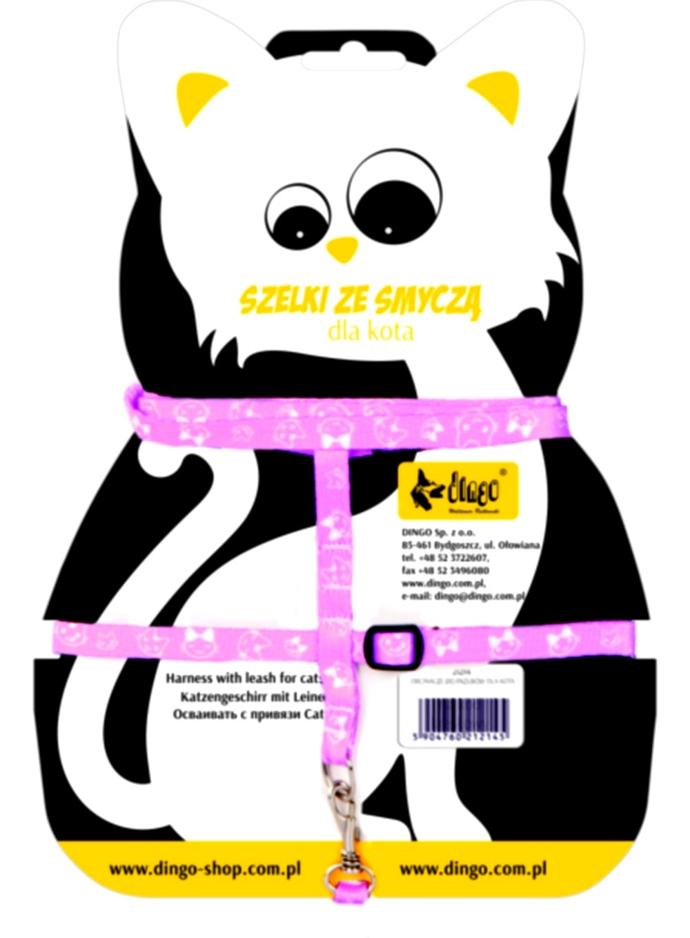 Dingo Fun Cat Harness with Leash, Fabric Set with Adjustment, Pink 21022
