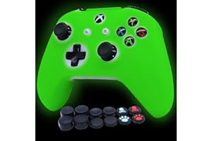 RALAN Controller Cover Silicone, Silicone Controller Cover Skin Protector in Dark Compatible for Xbox Ones Controller (Black Pro Thumb Grip x 8,Cat + Skull Cap Cover Grip x 2) Visit The RALAN Store