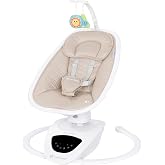 Baby Trend NuMotion Infinity Swing &ndash; 5 Real‑Life Motion Modes, Touchscreen &amp; Remote Control, Multi‑Recline Seat &amp; Hanging Toys &ndash; Dash Tan