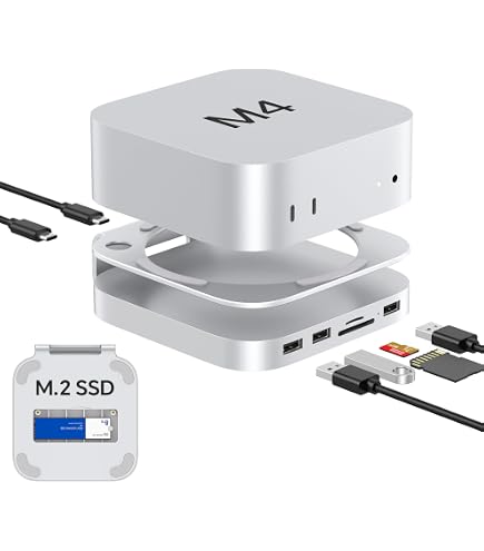 Amazon.com: Akyyajaure Mac mini Hub: 9 in 1 Aluminum Stand & Dock