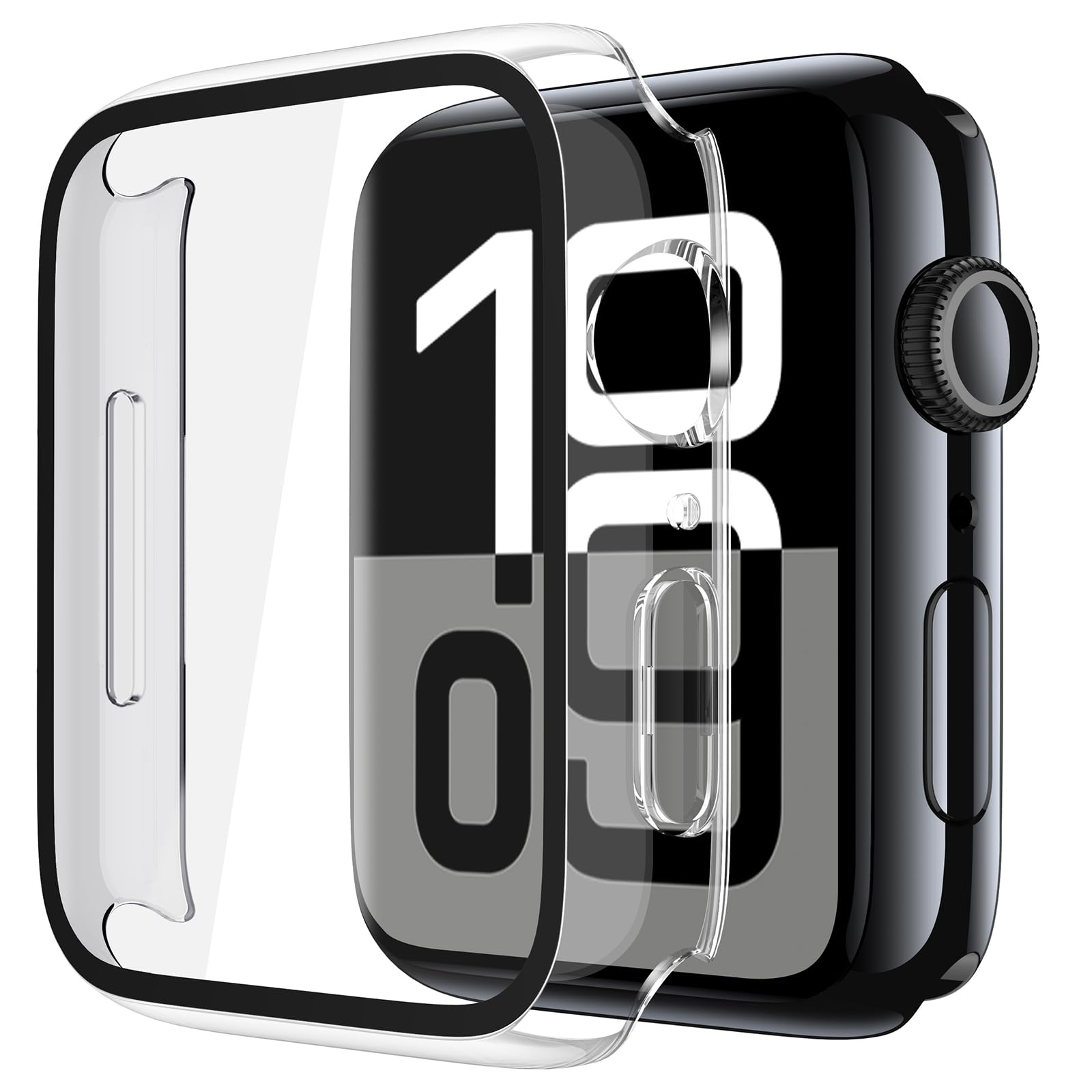 Misxi 2 Pieces PC Protective Case with Tempered Glass Screen Protector for Apple Watch Series 11 Series 10 42mm, Ultra-Thin Anti-fall Protective Cover for iWatch, Transparent