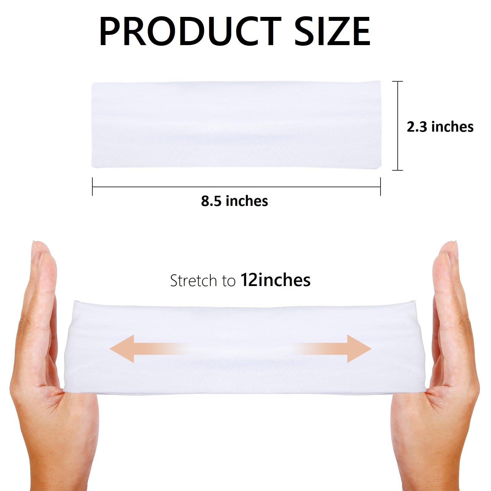 Huachi Headbands for Women Non Slip 16 Pack Elastic Sports Hair Bands for Women, Soft Cotton Cloth Headband for Workout Yoga Fashion Hair Accessories, Black White Gray Trendy Head Bands