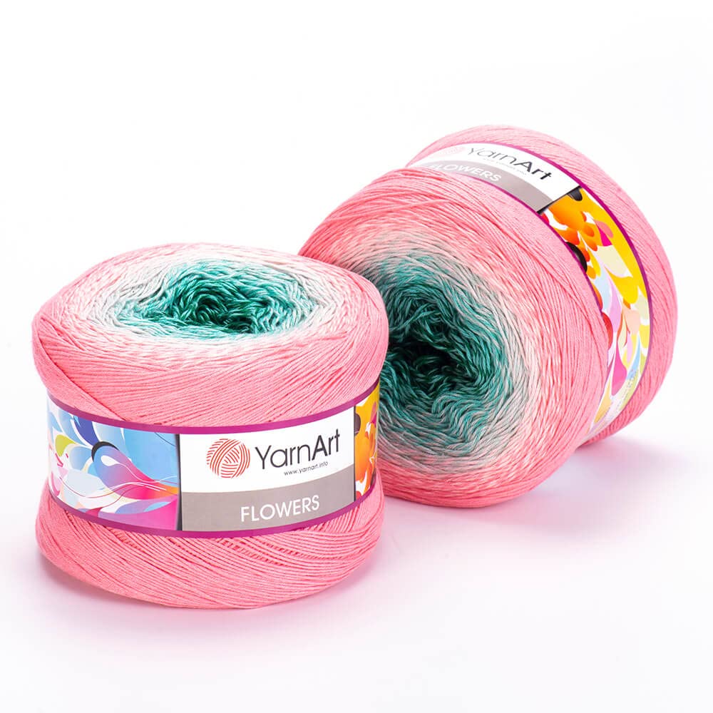 Yarn Art Flowers Yarn 55% Cotton 45% Acrylic 250gr 1094yds Multicolor Cotton Yarn Rainbow Crochet Yarn Spring Summer 2 Sport Yarn (292)