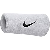 Nike Tennis Premier Doublewide Wristbands (1 Pair, OSFM, White/Black)