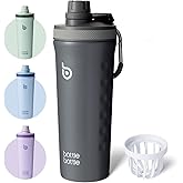 BOTTLE BOTTLE 26 oz Insulated Shaker Bottle Stainless Steel Water Bottle with Wire Whisk, Reusable Protein Shaker Gym Water Cup Grey