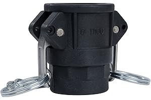 Quafwia 2 pcs Polypropylene Camlock Fittings (1"Type D) Standard Camlock Fitting, Female Coupler x Female Thread Cam lock Fittings With Camlock Gasket Inside (1")