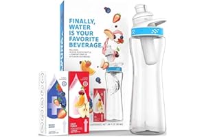 GENERIC Cirkull 22 oz Plastic Water Bottle Starter Kit with Blue Lid + 1 Fruit Punch & 1 Mixed Berry Cartridge - Stay Hydrated All Day!
