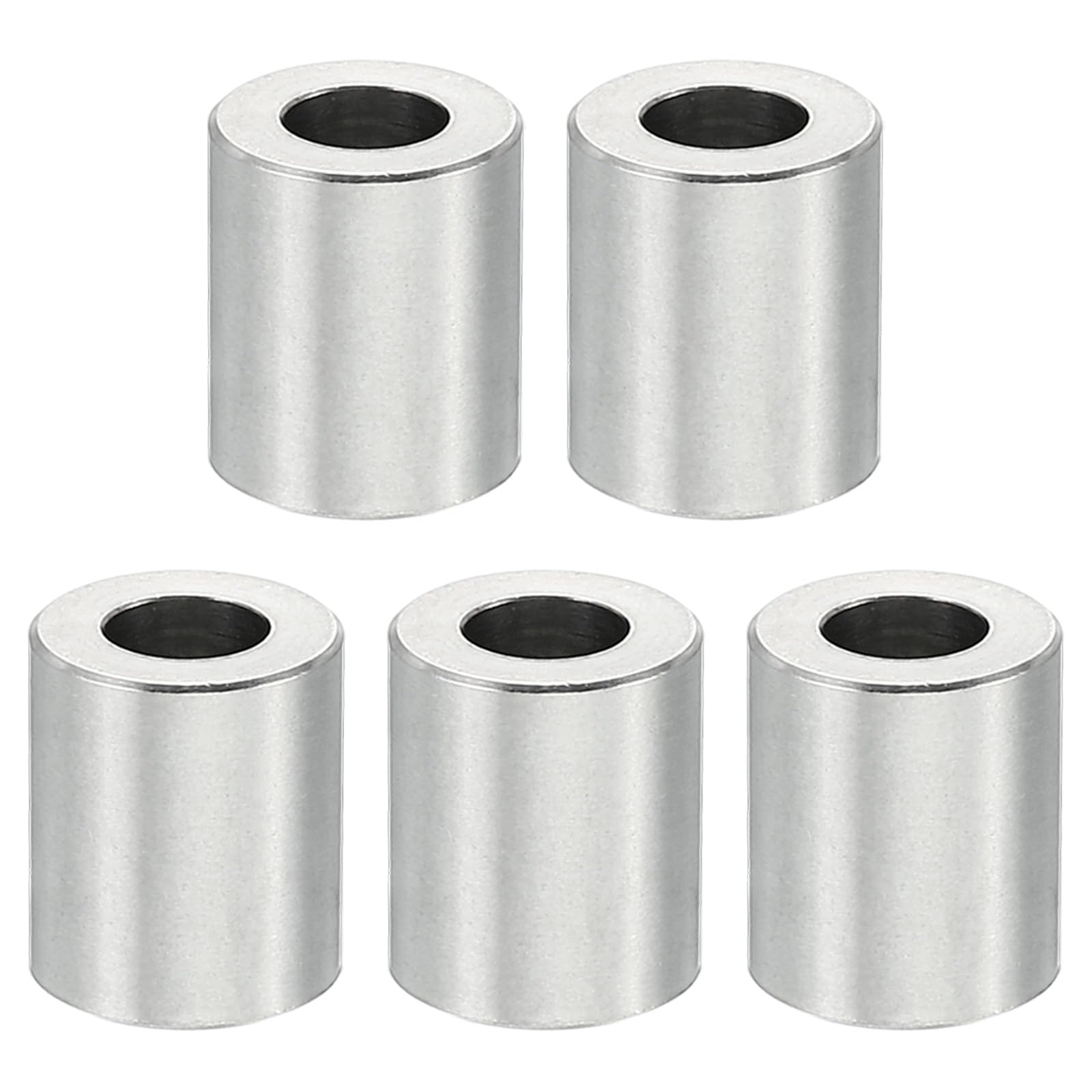 PATIKIL M4 Stainless Steel Spacers, 5 Pcs Metal Spacer Stainless Steel 4.2mm ID x 8mm OD x 10mm L Stainless Steel Spacers Screw Standoff Round for 5/32inch or M4 Screw Bolts