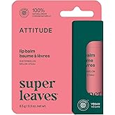 ATTITUDE Lip Balm, Made in Canada, Natural Origin, Nourishes & Protects, Shea Butter, Coconut & Castor Oils, EWG Verified, Fo